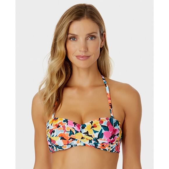 Anne Cole Women's Printed Bandeau Bikini Top, Multi, Size L 0490 - Picture 1 of 3